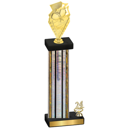 Accented Single Silver Glacier Year Pickleball Trophy