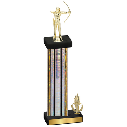 Accented Single Silver Glacier Victory Archery Trophy