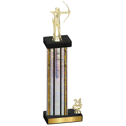 Accented Single Silver Glacier Year Archery Trophy