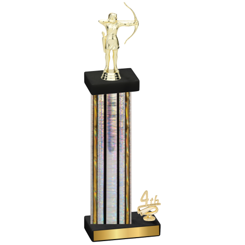 Accented Single Silver Glacier Fourth Place Archery Trophy