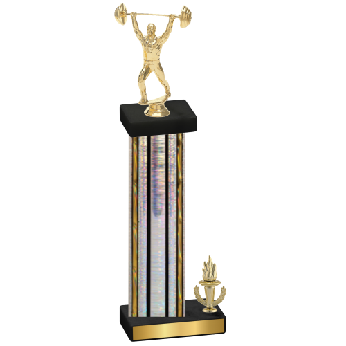 Accented Single Silver Glacier Victory Weights Trophy
