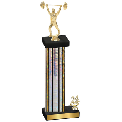 Accented Single Silver Glacier Year Weights Trophy