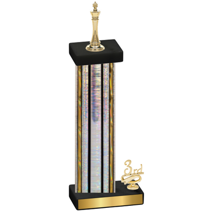Accented Single Silver Glacier Third Place Chess Trophy