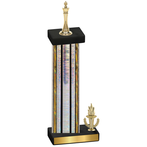 Accented Single Silver Glacier Victory Chess Trophy