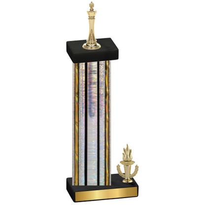 Accented Single Silver Glacier Victory Chess Trophy