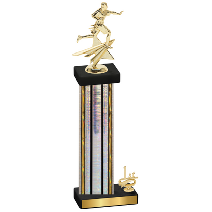 Accented Single Silver Glacier First Place Flag Football Trophy