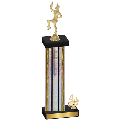 Accented Single Silver Glacier Fourth Place Majorette Trophy