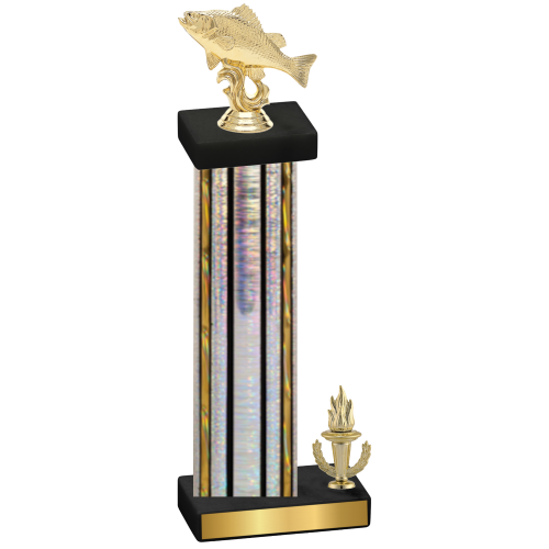 Accented Single Silver Glacier Victory Fishing Trophy