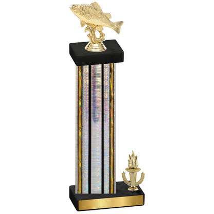 Accented Single Silver Glacier Victory Fishing Trophy