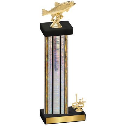 Accented Single Silver Glacier First Place Fishing Trophy