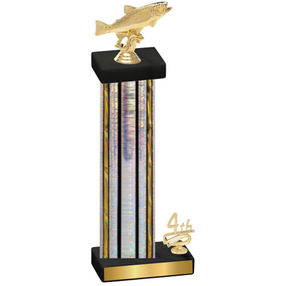 Accented Single Silver Glacier Fourth Place Fishing Trophy