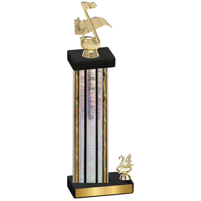 Accented Single Silver Glacier Year Music Trophy