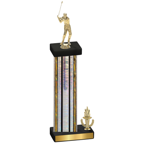 Accented Single Silver Glacier Victory Golf Trophy