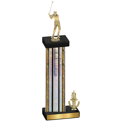Accented Single Silver Glacier Victory Golf Trophy