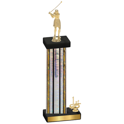 Accented Single Silver Glacier First Place Golf Trophy