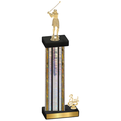 Accented Single Silver Glacier Third Place Golf Trophy