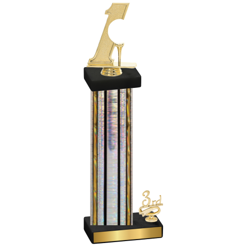 Accented Single Silver Glacier Third Place Golf Trophy