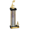 Accented Single Silver Glacier Victory Golf Trophy