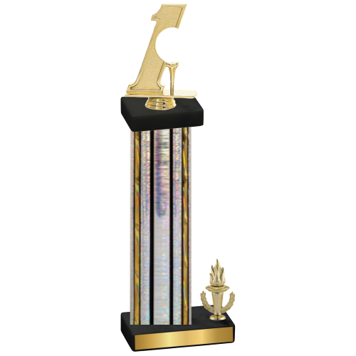 Accented Single Silver Glacier Victory Golf Trophy