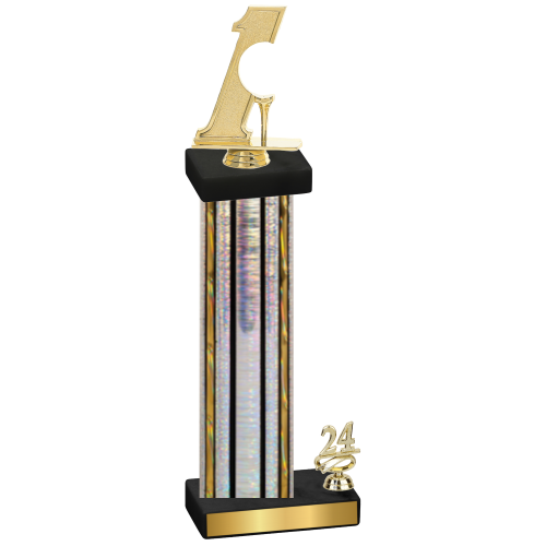 Accented Single Silver Glacier Year Golf Trophy