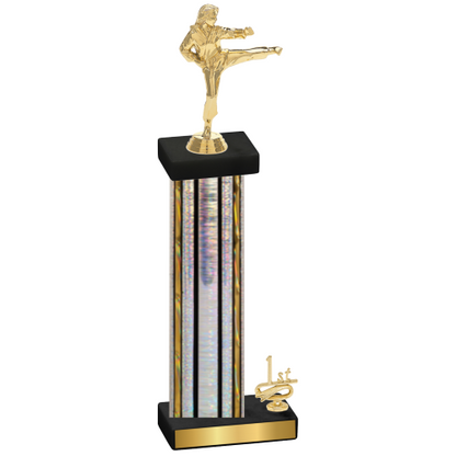 Accented Single Silver Glacier First Place Karate Trophy