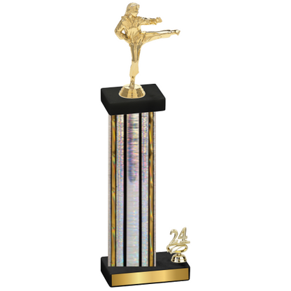 Accented Single Silver Glacier Year Karate Trophy