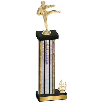 Accented Single Silver Glacier Fourth Place Karate Trophy