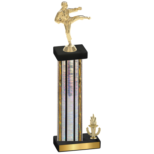 Accented Single Silver Glacier Victory Karate Trophy