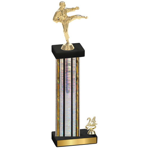 Accented Single Silver Glacier Year Karate Trophy