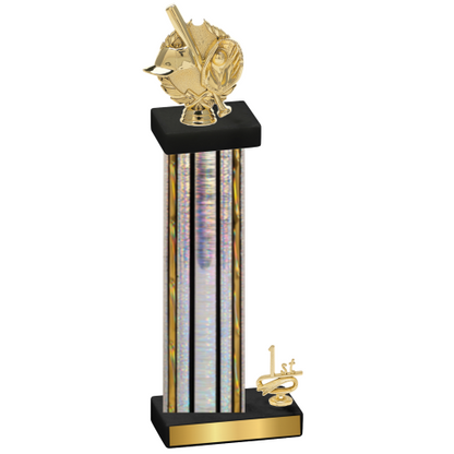 Accented Single Silver Glacier First Place Baseball Trophy