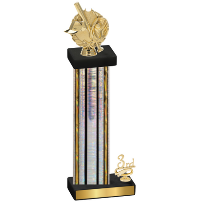 Accented Single Silver Glacier Third Place Baseball Trophy