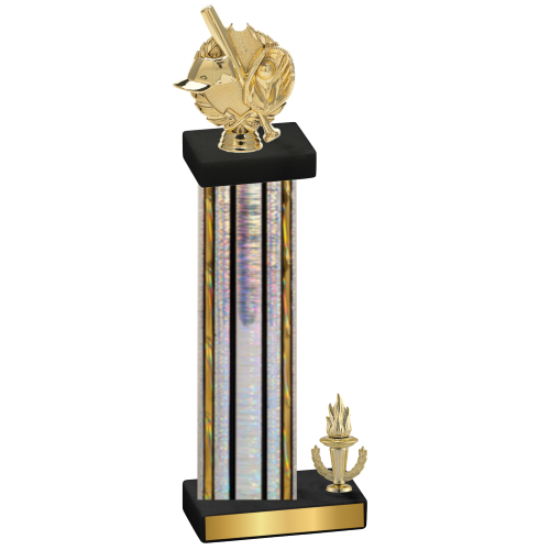 Accented Single Silver Glacier Victory Baseball Trophy