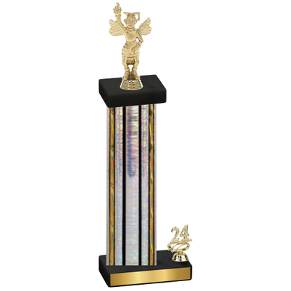 Accented Single Silver Glacier Year Academics Trophy