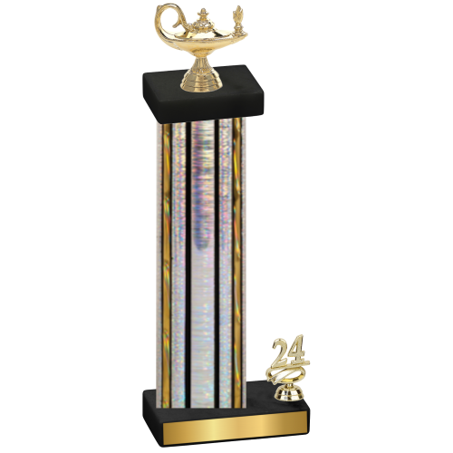 Accented Single Silver Glacier Year Academics Trophy