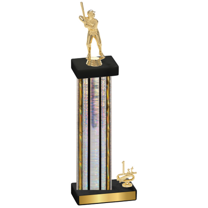 Accented Single Silver Glacier First Place Baseball Trophy
