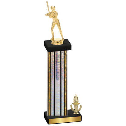 Accented Single Silver Glacier Victory Softball Trophy