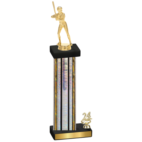 Accented Single Silver Glacier Year Softball Trophy