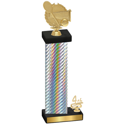 Accented Single Silver Carbon Fiber Fourth Place Tennis Trophy