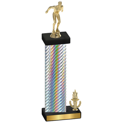 Accented Single Silver Carbon Fiber Victory Swimming Trophy