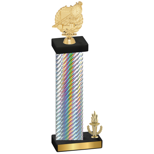 Accented Single Silver Carbon Fiber Victory Swimming Trophy