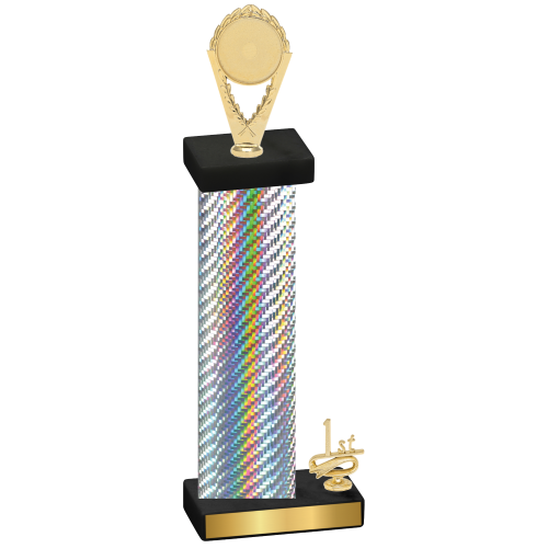 Accented Single Silver Carbon Fiber First Place Insert Trophy