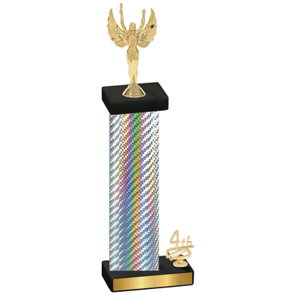 Accented Single Silver Carbon Fiber Fourth Place Victory Trophy