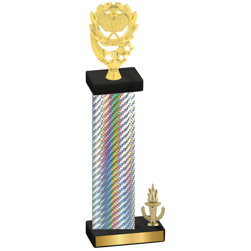 Accented Single Silver Carbon Fiber Victory Pickleball Trophy