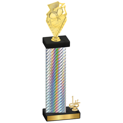 Accented Single Silver Carbon Fiber First Place Pickleball Trophy