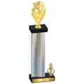 Accented Single Silver Carbon Fiber Victory Pickleball Trophy