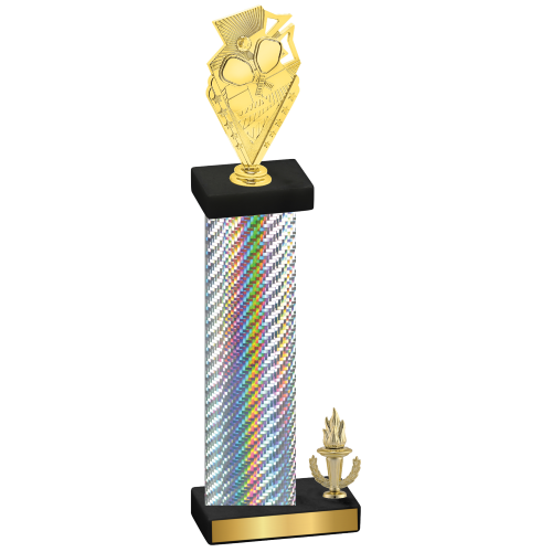 Accented Single Silver Carbon Fiber Victory Pickleball Trophy