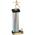 Accented Single Silver Carbon Fiber First Place Skater Trophy