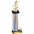 Accented Single Silver Carbon Fiber First Place Flag Football Trophy