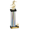 Accented Single Silver Carbon Fiber Second Place Flag Football Trophy