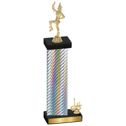 Accented Single Silver Carbon Fiber First Place Majorette Trophy